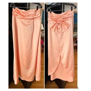 Blumarine Silk Strapless Peach Bow Dress Swarovski NWT IT 48 US 12